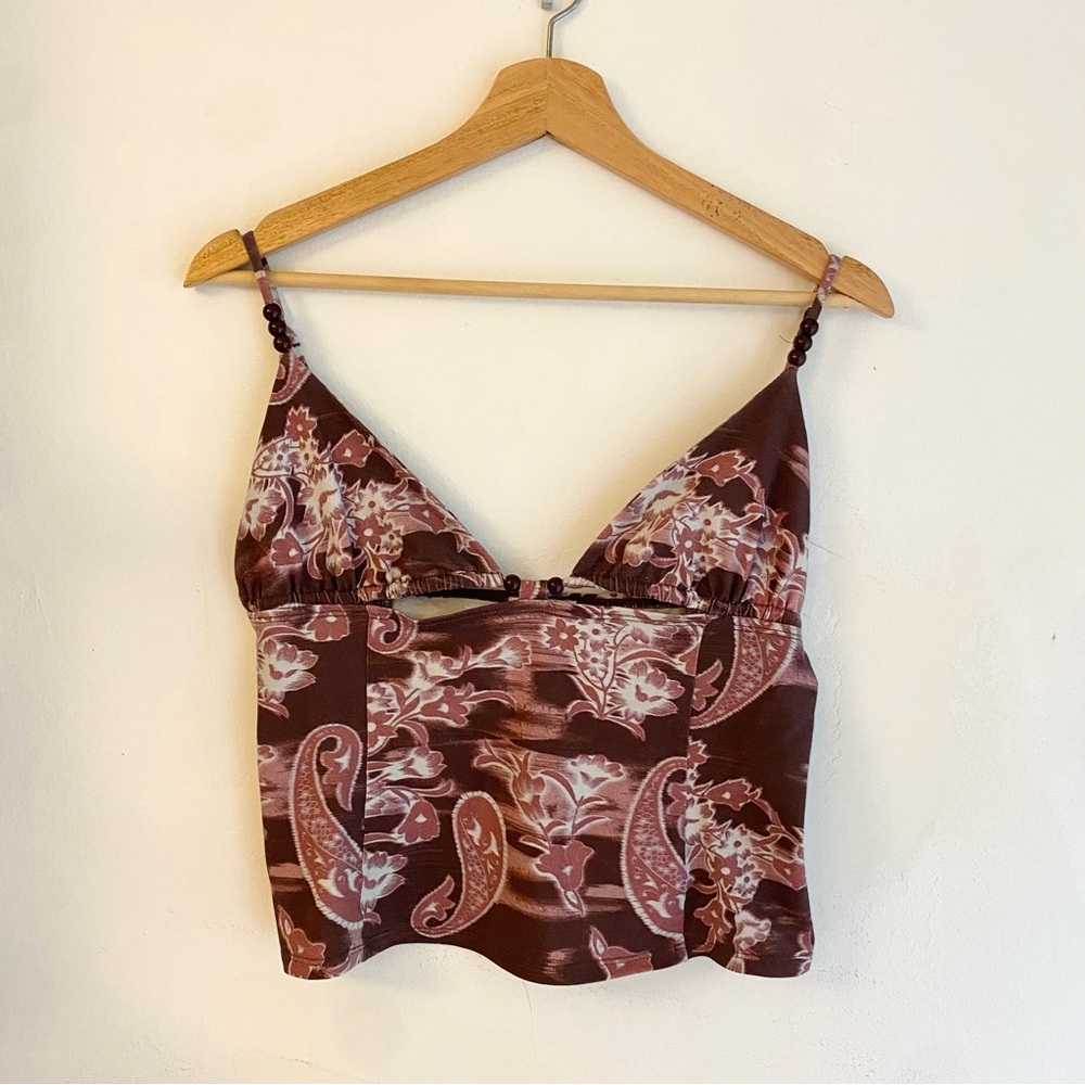 Miaou Ellie Paisley Burgandy Top